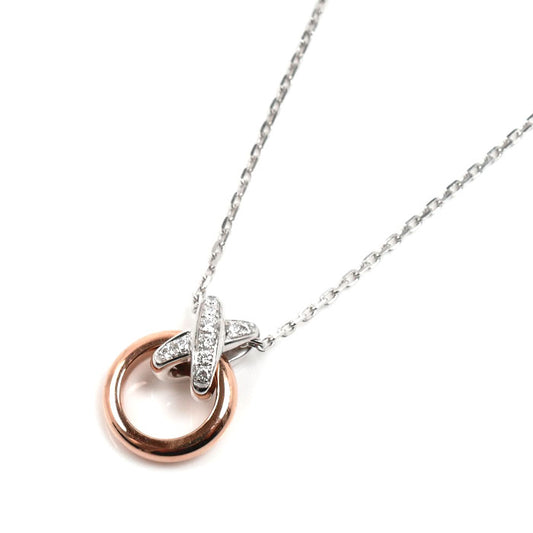 Chaumet ショーメ K18WG ホワイトゴールド K18PG ピンクゴールド リアン XS ネックレス 081675-000 ダイヤモンド 6.7g 38/40/42cm レディース【中古】【美品】