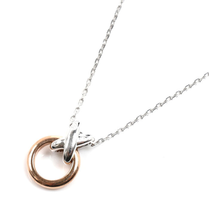 Chaumet ショーメ K18WG ホワイトゴールド K18PG ピンクゴールド リアン XS ネックレス 081675-000 ダイヤモンド 6.7g 38/40/42cm レディース【中古】【美品】