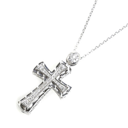 ゆきざき K18WG ホワイトゴールド YOBIKO ネックレス W50109.12.9.5 ダイヤモンド0.75ct 14.6g ～50cm フリーチェーン レディース【中古】【美品】