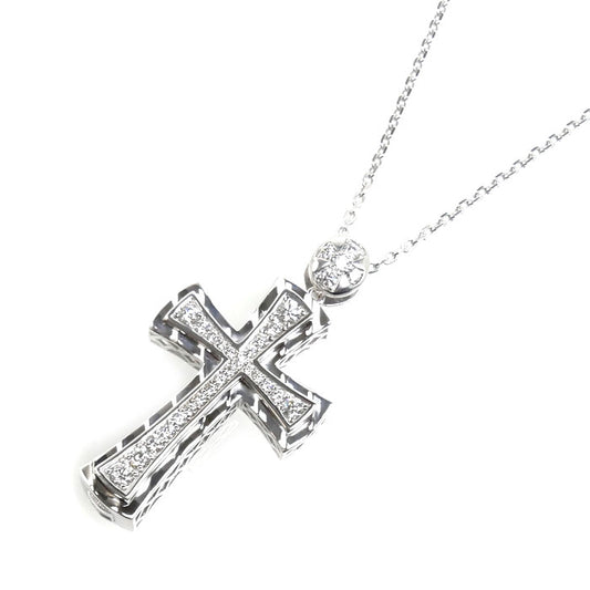 ゆきざき K18WG ホワイトゴールド YOBIKO ネックレス W50109.12.9.5 ダイヤモンド0.75ct 14.6g ～50cm フリーチェーン レディース【中古】【美品】