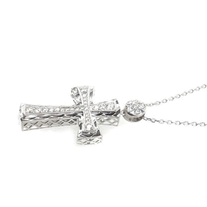 ゆきざき K18WG ホワイトゴールド YOBIKO ネックレス W50109.12.9.5 ダイヤモンド0.75ct 14.6g ～50cm フリーチェーン レディース【中古】【美品】
