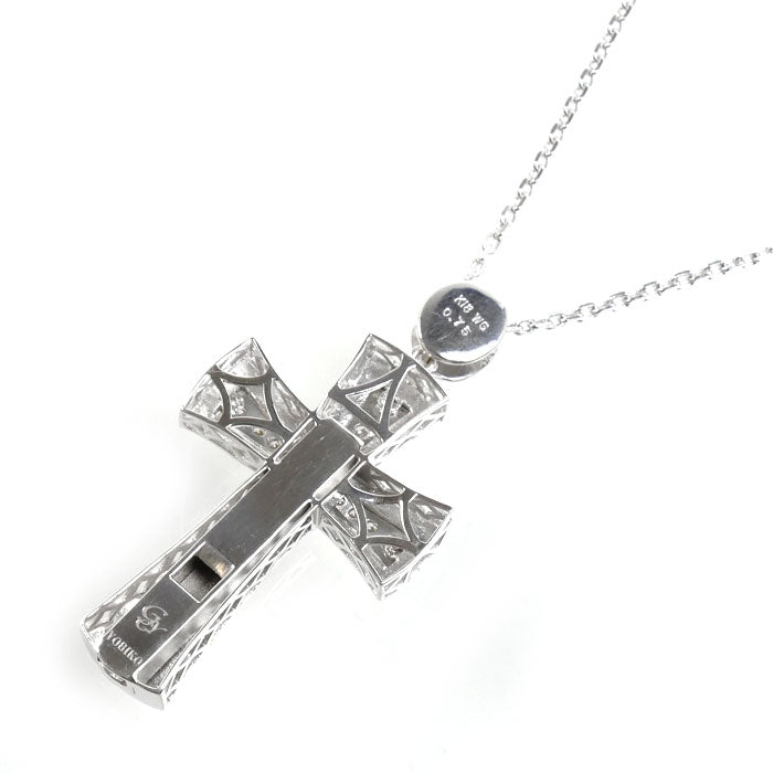ゆきざき K18WG ホワイトゴールド YOBIKO ネックレス W50109.12.9.5 ダイヤモンド0.75ct 14.6g ～50cm フリーチェーン レディース【中古】【美品】