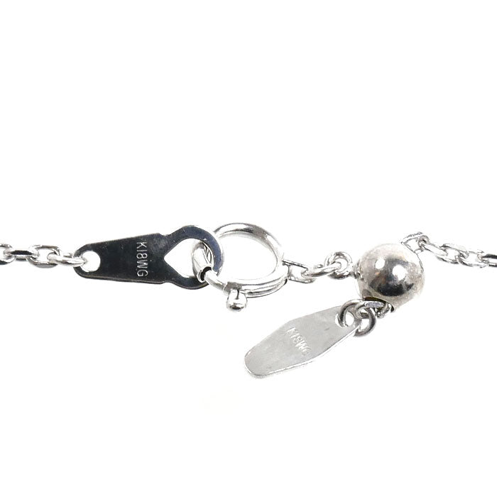ゆきざき K18WG ホワイトゴールド YOBIKO ネックレス W50109.12.9.5 ダイヤモンド0.75ct 14.6g ～50cm フリーチェーン レディース【中古】【美品】