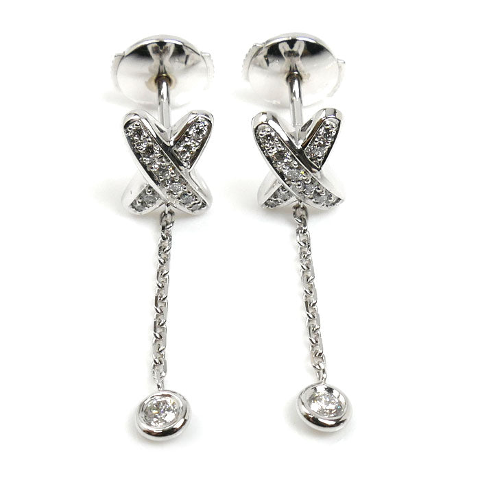 Chaumet ショーメ K18WG ホワイトゴールド ジュ・ドゥ・リアン ピアス 082225-000 ダイヤモンド 2.5g レディース【中古】