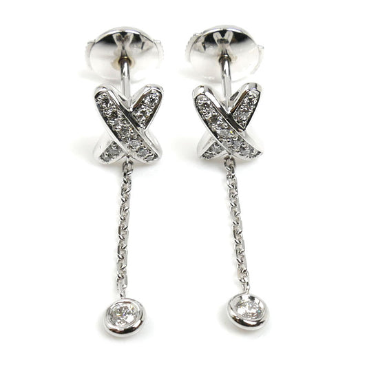Chaumet ショーメ K18WG ホワイトゴールド ジュ・ドゥ・リアン ピアス 082225-000 ダイヤモンド 2.5g レディース【中古】