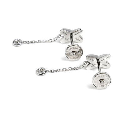 Chaumet ショーメ K18WG ホワイトゴールド ジュ・ドゥ・リアン ピアス 082225-000 ダイヤモンド 2.5g レディース【中古】