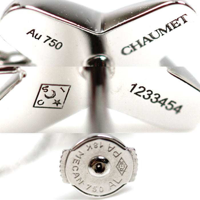 Chaumet ショーメ K18WG ホワイトゴールド ジュ・ドゥ・リアン ピアス 082225-000 ダイヤモンド 2.5g レディース【中古】