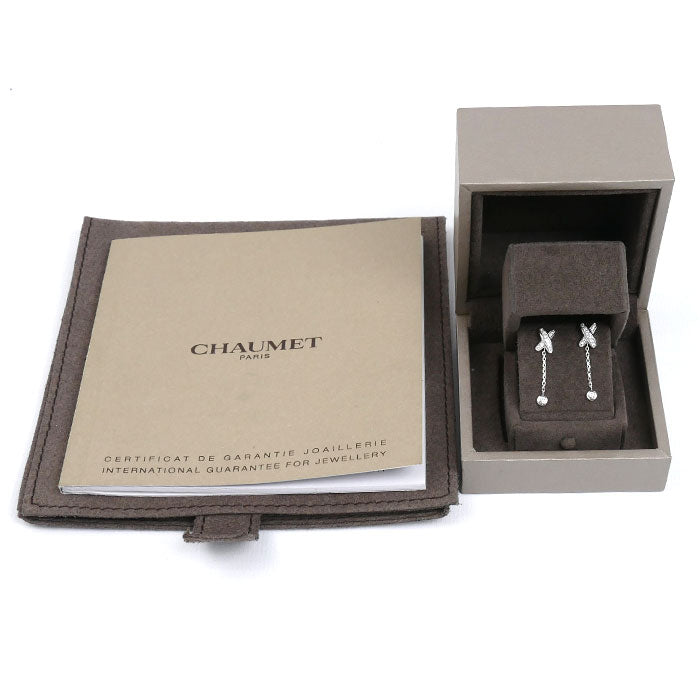 Chaumet ショーメ K18WG ホワイトゴールド ジュ・ドゥ・リアン ピアス 082225-000 ダイヤモンド 2.5g レディース【中古】