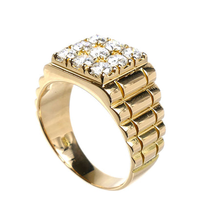 K18YG イエローゴールド リング・指輪 ダイヤモンド1.34ct 22号 10.8g メンズ【中古】【美品】