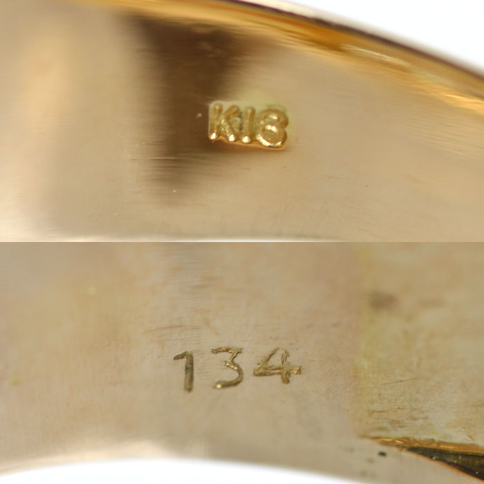 K18YG イエローゴールド リング・指輪 ダイヤモンド1.34ct 22号 10.8g メンズ【中古】【美品】