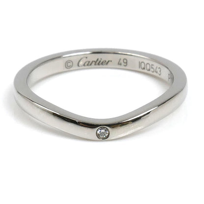 CARTIER カルティエ Pt950プラチナ バレリーナ カーブ ウェデング 3P ダイヤ リング・指輪 B4092949 ダイヤモンド 9号 49 3.1g レディース【中古】【美品】