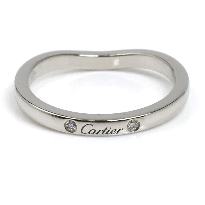 CARTIER カルティエ Pt950プラチナ バレリーナ カーブ ウェデング 3P ダイヤ リング・指輪 B4092949 ダイヤモンド 9号 49 3.1g レディース【中古】【美品】
