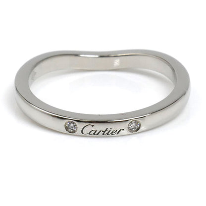 CARTIER カルティエ Pt950プラチナ バレリーナ カーブ ウェデング 3P ダイヤ リング・指輪 B4092949 ダイヤモンド 9号 49 3.1g レディース【中古】【美品】