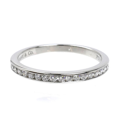 TIFFANY&Co. ティファニー Pt950プラチナ ハーフエタニティ リング・指輪 ダイヤモンド 11.5号 2.9g レディース【中古】
