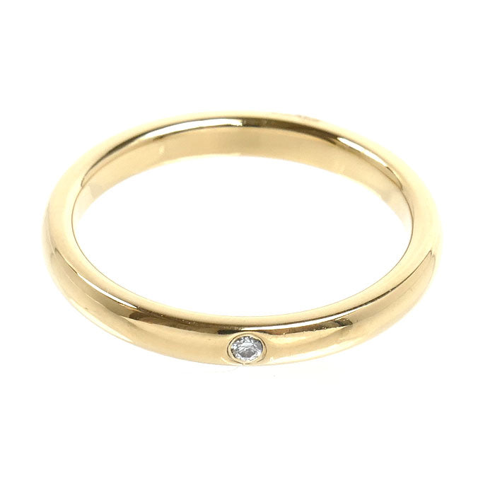 TIFFANY&Co. ティファニー K18YG イエローゴールド スタッキング バンド リング・指輪 60016281 ダイヤモンド 18号 4.5g ユニセックス【中古】【美品】