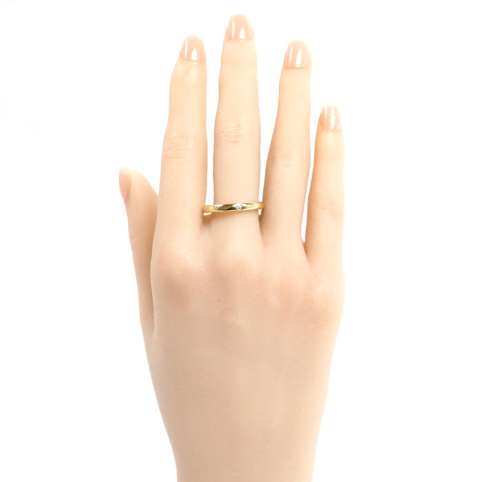 TIFFANY&Co. ティファニー K18YG イエローゴールド スタッキング バンド リング・指輪 60016281 ダイヤモンド 18号 4.5g ユニセックス【中古】【美品】