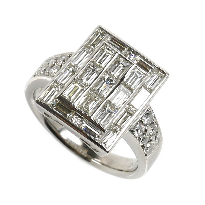 Pt900プラチナ リング・指輪 ダイヤモンド2.12ct 14.5号 11.0g レディース【中古】【美品】