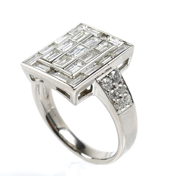 Pt900プラチナ リング・指輪 ダイヤモンド2.12ct 14.5号 11.0g レディース【中古】【美品】
