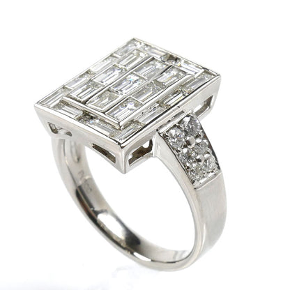 Pt900プラチナ リング・指輪 ダイヤモンド2.12ct 14.5号 11.0g レディース【中古】【美品】