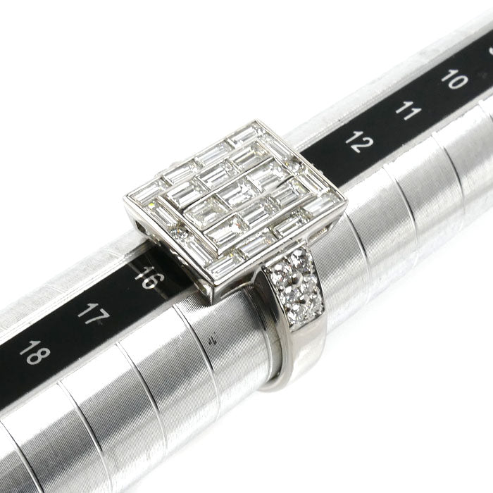 Pt900プラチナ リング・指輪 ダイヤモンド2.12ct 14.5号 11.0g レディース【中古】【美品】