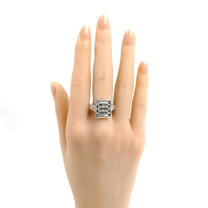 Pt900プラチナ リング・指輪 ダイヤモンド2.12ct 14.5号 11.0g レディース【中古】【美品】