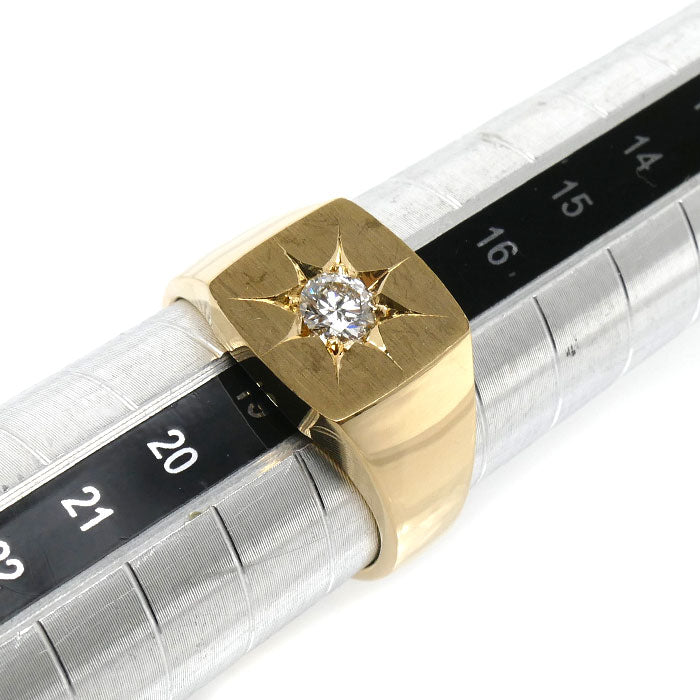 K18ゴールド リング・指輪 ダイヤモンド0.302ct 18号 11.7g メンズ【中古】【美品】