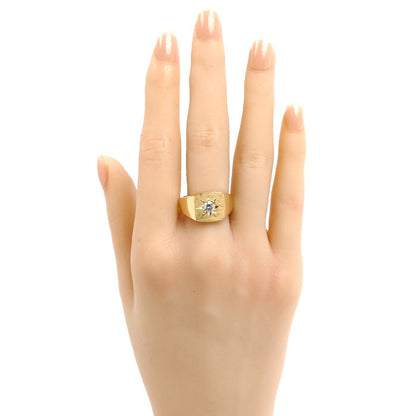 K18ゴールド リング・指輪 ダイヤモンド0.302ct 18号 11.7g メンズ【中古】【美品】