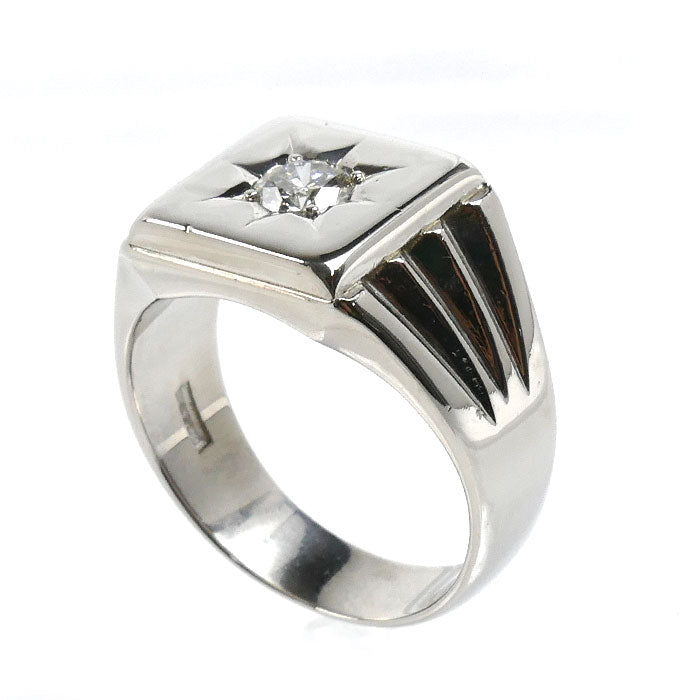 Pt900プラチナ リング・指輪 ダイヤモンド0.415ct 19号 19.3g メンズ【中古】【美品】