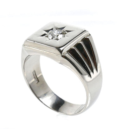 Pt900プラチナ リング・指輪 ダイヤモンド0.415ct 19号 19.3g メンズ【中古】【美品】