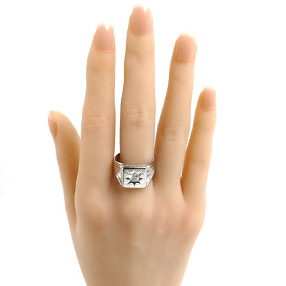 Pt900プラチナ リング・指輪 ダイヤモンド0.415ct 19号 19.3g メンズ【中古】【美品】