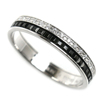 Boucheron ブシュロン K18WG ホワイトゴールド ブラックPVD キャトル ブラック ダイヤモンド ハーフ リング・指輪 JAL00227 ダイヤモンド 23.5号 64 4.9g メンズ【中古】【美品】