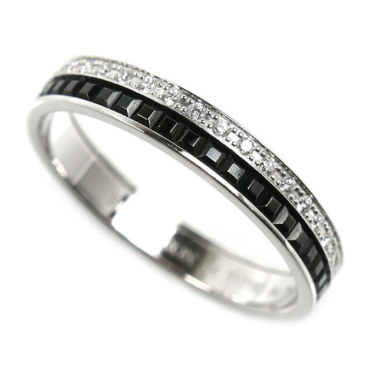 Boucheron ブシュロン K18WG ホワイトゴールド ブラックPVD キャトル ブラック ダイヤモンド ハーフ リング・指輪 JAL00227 ダイヤモンド 23.5号 64 4.9g メンズ【中古】【美品】
