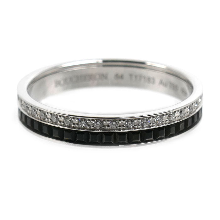 Boucheron ブシュロン K18WG ホワイトゴールド ブラックPVD キャトル ブラック ダイヤモンド ハーフ リング・指輪 JAL00227 ダイヤモンド 23.5号 64 4.9g メンズ【中古】【美品】