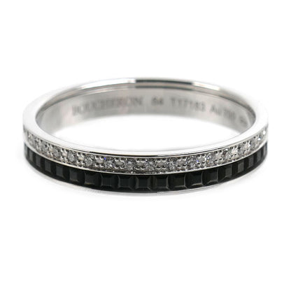 Boucheron ブシュロン K18WG ホワイトゴールド ブラックPVD キャトル ブラック ダイヤモンド ハーフ リング・指輪 JAL00227 ダイヤモンド 23.5号 64 4.9g メンズ【中古】【美品】