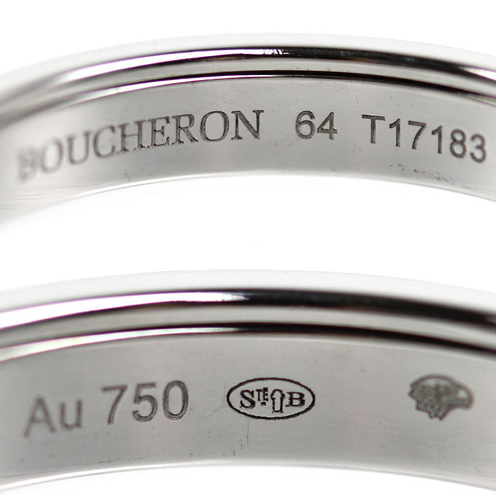Boucheron ブシュロン K18WG ホワイトゴールド ブラックPVD キャトル ブラック ダイヤモンド ハーフ リング・指輪 JAL00227 ダイヤモンド 23.5号 64 4.9g メンズ【中古】【美品】
