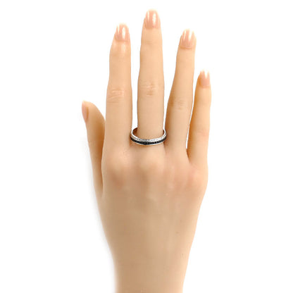 Boucheron ブシュロン K18WG ホワイトゴールド ブラックPVD キャトル ブラック ダイヤモンド ハーフ リング・指輪 JAL00227 ダイヤモンド 23.5号 64 4.9g メンズ【中古】【美品】