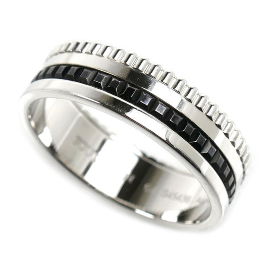 Boucheron ブシュロン K18WG ホワイトゴールド ブラックPVD キャトル ブラック スモール リング・指輪 JRG01790 23号 64 8.8g メンズ【中古】【美品】
