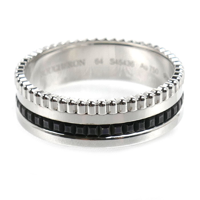 Boucheron ブシュロン K18WG ホワイトゴールド ブラックPVD キャトル ブラック スモール リング・指輪 JRG01790 23号 64 8.8g メンズ【中古】【美品】