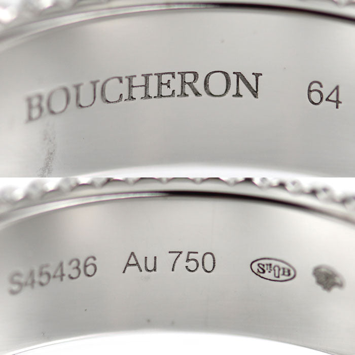 Boucheron ブシュロン K18WG ホワイトゴールド ブラックPVD キャトル ブラック スモール リング・指輪 JRG01790 23号 64 8.8g メンズ【中古】【美品】