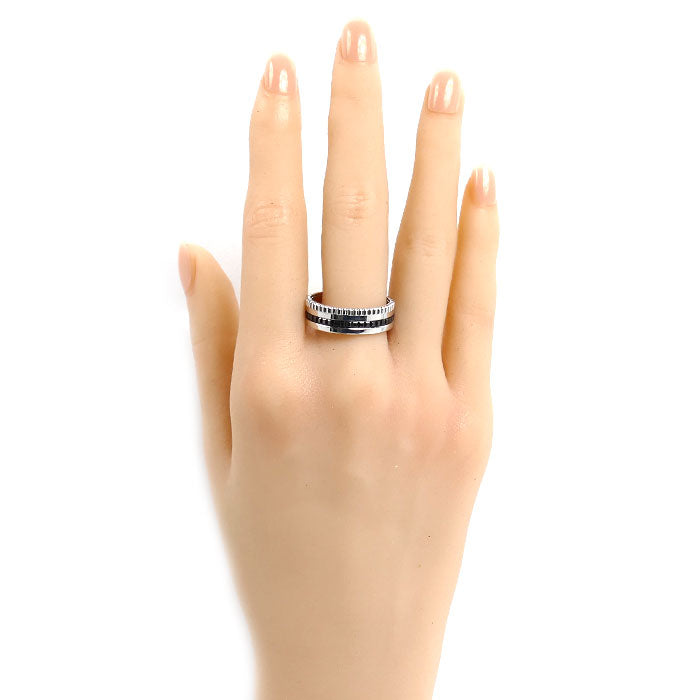Boucheron ブシュロン K18WG ホワイトゴールド ブラックPVD キャトル ブラック スモール リング・指輪 JRG01790 23号 64 8.8g メンズ【中古】【美品】