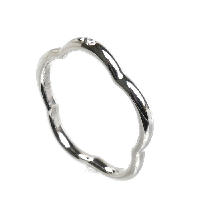 CHANEL シャネル K18WG ホワイトゴールド カメリア 1Pダイヤ リング・指輪 ダイヤモンド 11号 51 2.4g レディース【中古】【美品】