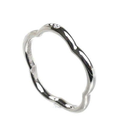 CHANEL シャネル K18WG ホワイトゴールド カメリア 1Pダイヤ リング・指輪 ダイヤモンド 11号 51 2.4g レディース【中古】【美品】