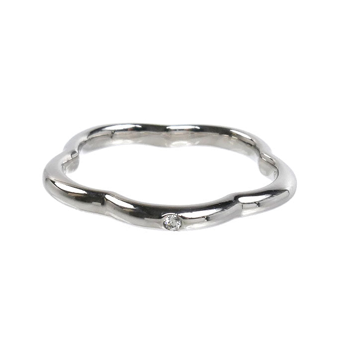 CHANEL シャネル K18WG ホワイトゴールド カメリア 1Pダイヤ リング・指輪 ダイヤモンド 11号 51 2.4g レディース【中古】【美品】