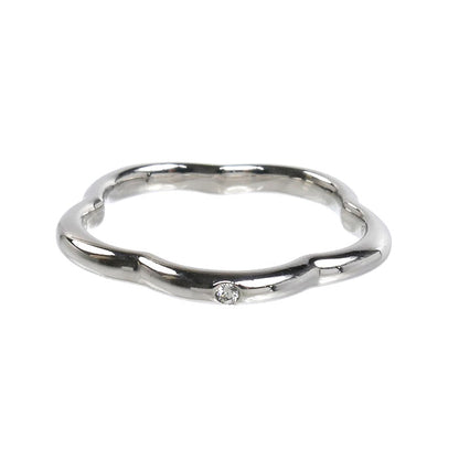 CHANEL シャネル K18WG ホワイトゴールド カメリア 1Pダイヤ リング・指輪 ダイヤモンド 11号 51 2.4g レディース【中古】【美品】