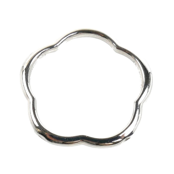 CHANEL シャネル K18WG ホワイトゴールド カメリア 1Pダイヤ リング・指輪 ダイヤモンド 11号 51 2.4g レディース【中古】【美品】