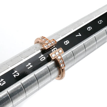 TIFFANY&Co. ティファニー K18PG ピンクゴールド Tワイヤー リング・指輪 60147322 ダイヤモンド 9号 2.6g レディース【中古】【美品】