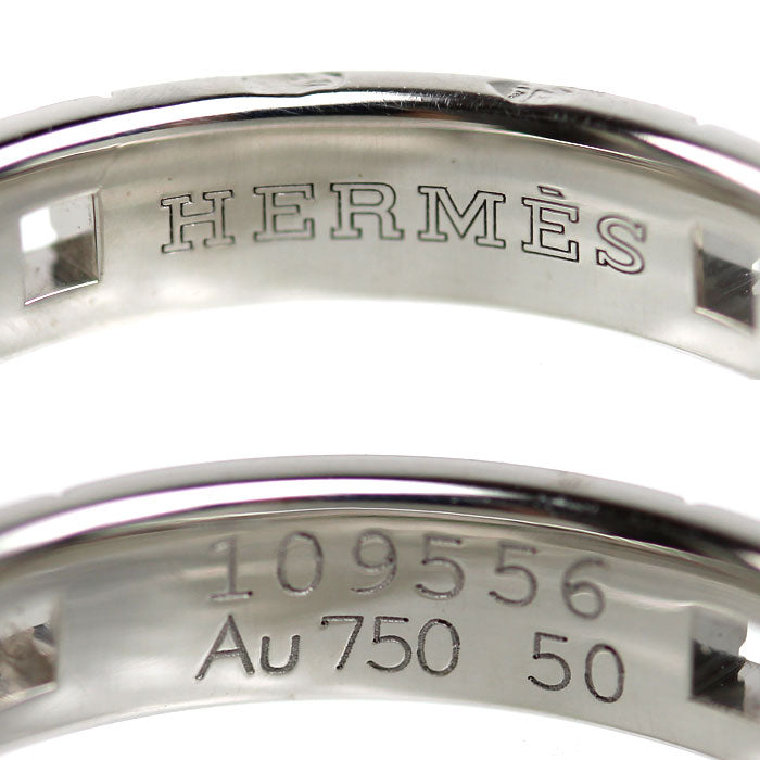 HERMES エルメス K18WG ホワイトゴールド エヴァー・ヘラクレス リング・指輪 H119853B 00050 ダイヤモンド 10号 50 3.8g レディース【中古】【美品】