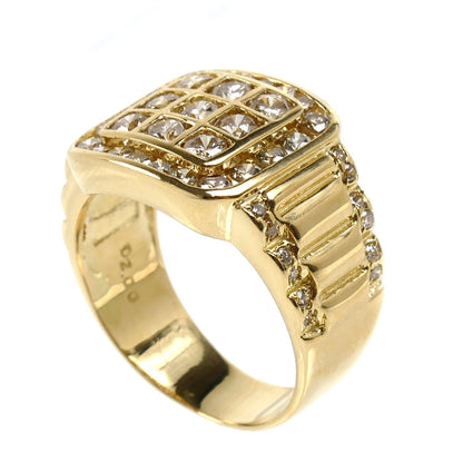 K18YG イエローゴールド リング・指輪 ダイヤモンド2.00ct 20号 11.4g メンズ【中古】【美品】