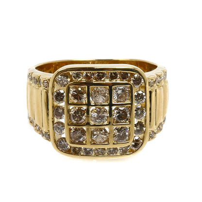K18YG イエローゴールド リング・指輪 ダイヤモンド2.00ct 20号 11.4g メンズ【中古】【美品】