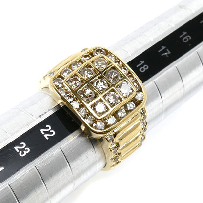 K18YG イエローゴールド リング・指輪 ダイヤモンド2.00ct 20号 11.4g メンズ【中古】【美品】